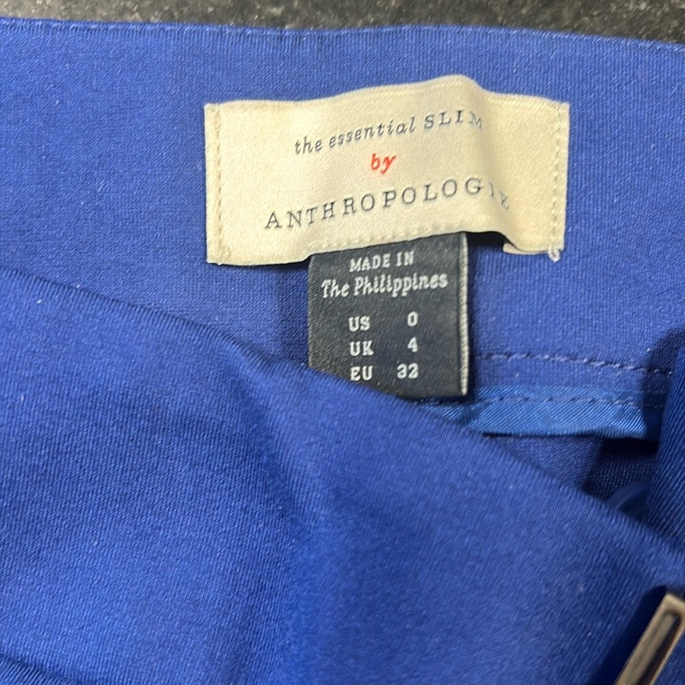 Used Anthropologie Slim Knit Pant 0 Royal Blue